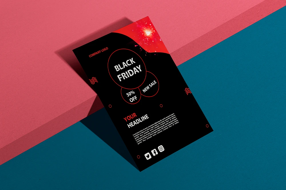 ulotka w kolorze czarnym